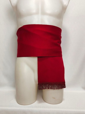 Traditional men's belt burgundy with fringes 18cm, Palatino