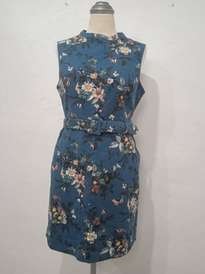 Brocade printed dress like new, size 16 (Greek 50-52)