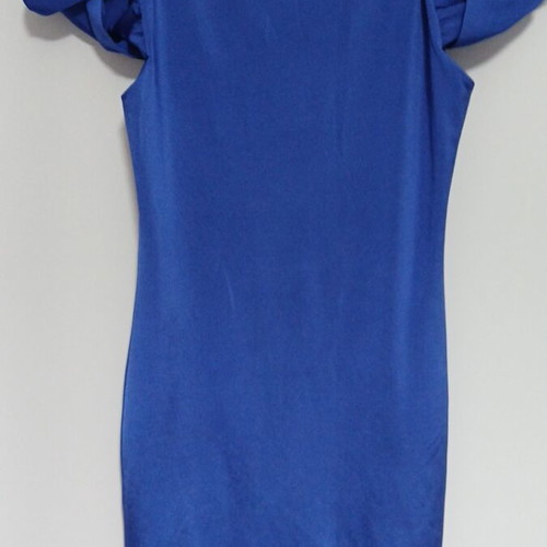 Veloudakis dress like new, blue, with impressive sleeve and lining