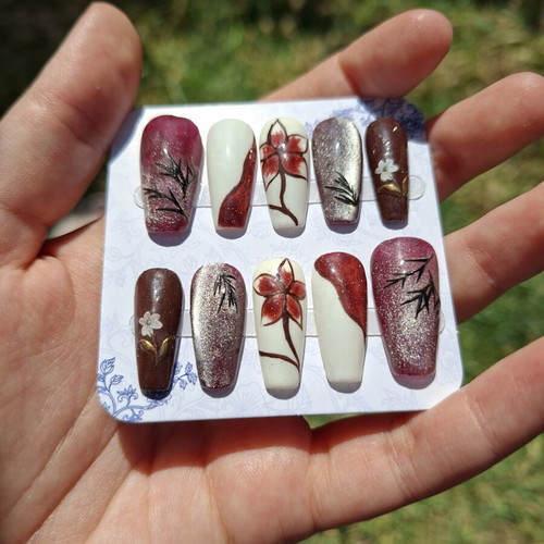 Press On Nails set with application tools, new