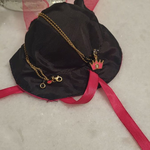 Anna Maria Mazaraki necklace with crown, gold-plated silver