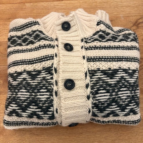 Benetton men's cardigan with removable fur like new, XXL