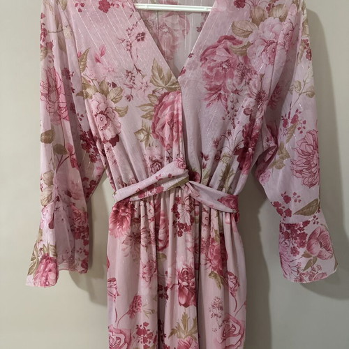 Pink floral maxi dress, one size, Despy Boutique