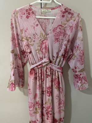 Pink floral maxi dress, one size, Despy Boutique