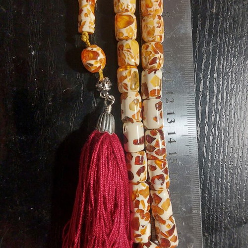 Kompoloi mosaic amber worry beads like new