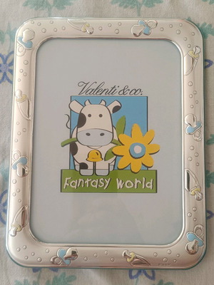 Children's frame for boys with silver like new with case and box