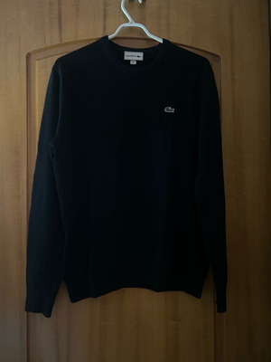 Lacoste wool sweater used, size L, black