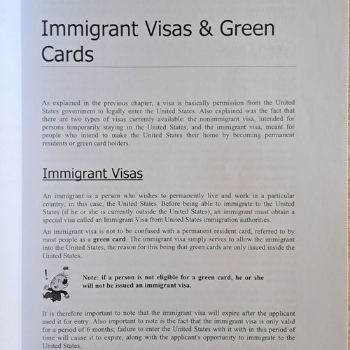 The Immigration Bible used, English guide to USA immigration