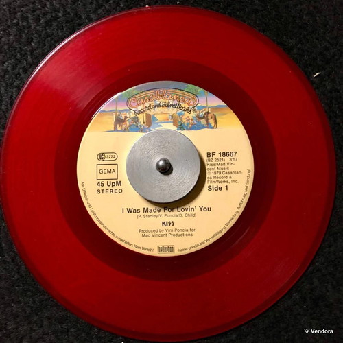 Kiss I Was Made For Lovin' You Vinyl 7" Single like new, rock