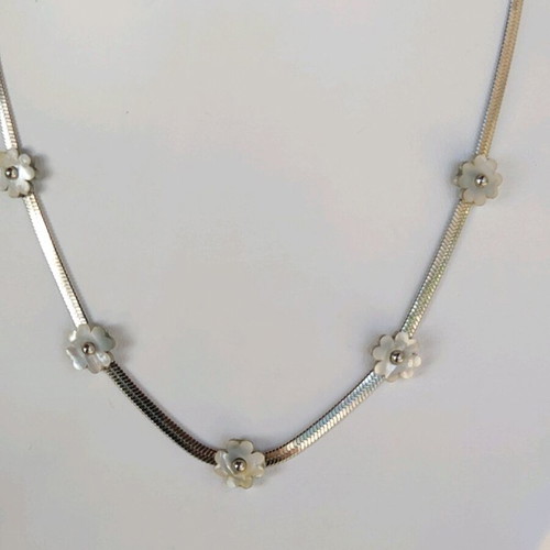 Steel Necklace New White Silver