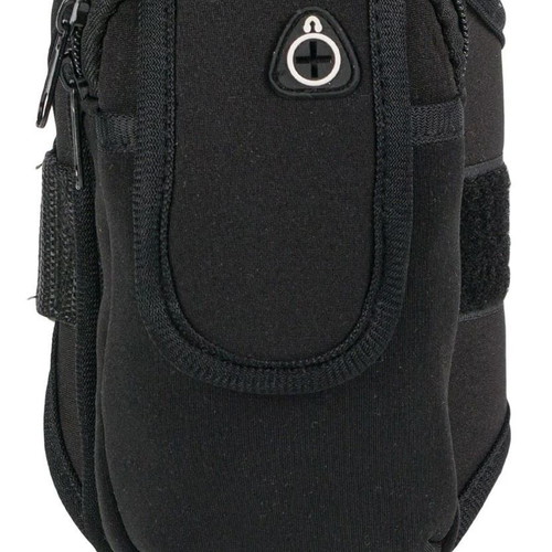 Sports armband phone case used, 2 compartments, zipper, black