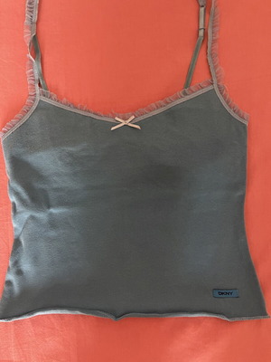 DKNY Y2K τοπ καμιζόλ μεταχειρισμένο, γκρι και μπλε, μέγεθος M