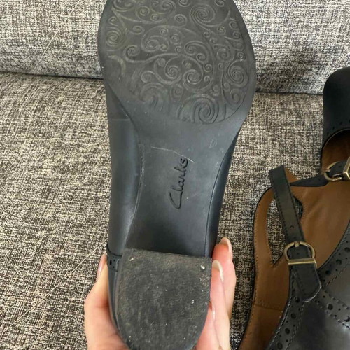 Clarks leather shoes size 38.5 used, black