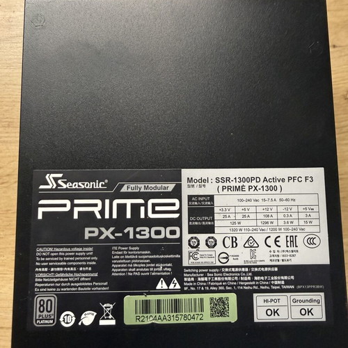 Seasonic PX-1300 Platinum 1300 watt power supply used