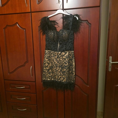 Oreon Komso dress, black and beige, size M