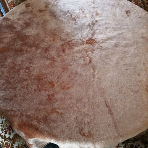 Vintage velvet tablecloth from Spain like new, beige-camel