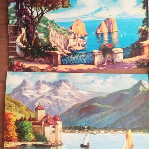 Collectible postcards and cards like new, set of 16 pieces