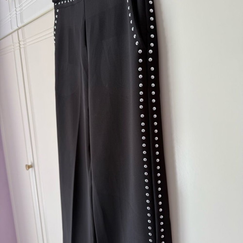 Vassia Kostara pants XS black like new with studs in straight fit