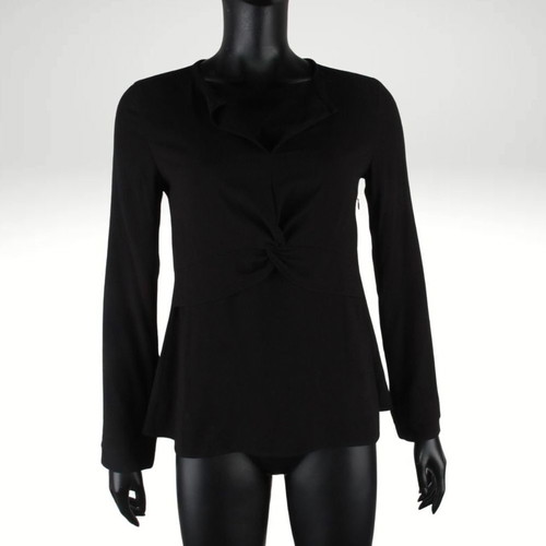 MarcCain blouse black V-neck size 2 S-M like new