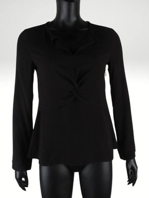 MarcCain blouse black V-neck size 2 S-M like new