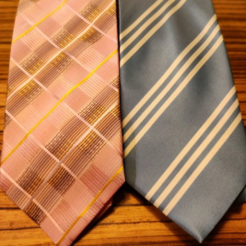Dei Condotti ties used, set of 2, silk and microfibre
