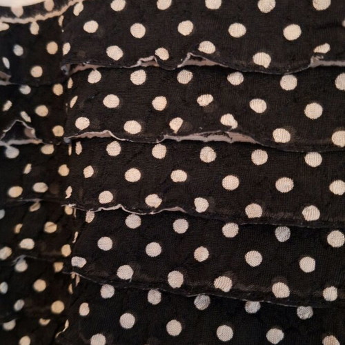 Top Line sleeveless blouse used, XL, black and white with polka dots
