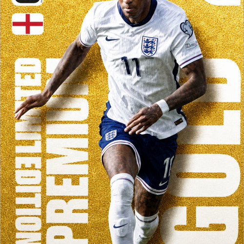 Marcus Rashford Premium Gold Limited Edition Panini card new