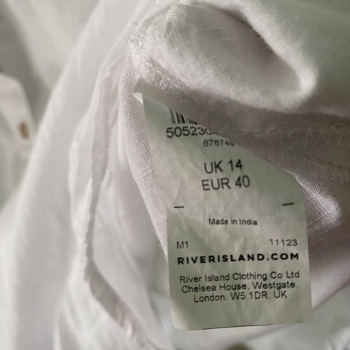 Long women's shirt River Island new, white, size L