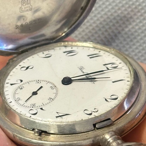 Borel Fils & Cie old silver Swiss pocket watch used