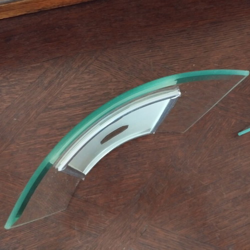 Glass curved photo frames used, silver and gold, 17.7cm height