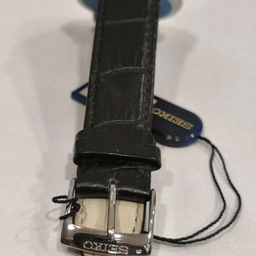 Seiko ανδρικό ρολόι καινούργιο quartz με δερμάτινο λουράκι