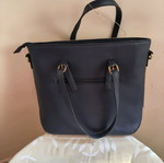 Tricolor shoulder bag like new with gold details