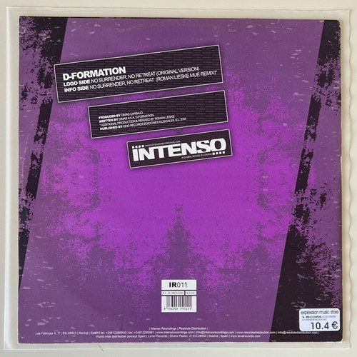 D-Formation No Surrender, No Retreat 12" vinyl used, progressive tribal house