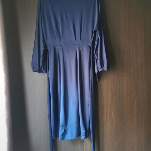 Women's blue dress like new, viscose fabric with satin