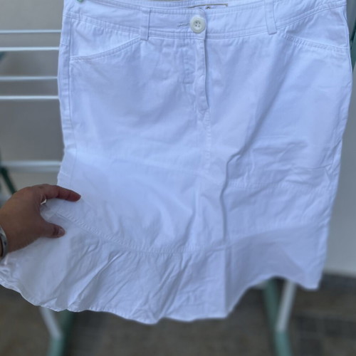 Cotton fabric skirt, white, size L 40 12