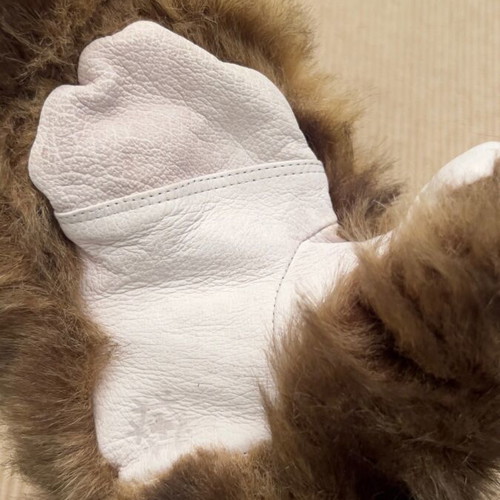 BARTS gloves with eco fur and leather S/M like new, brown