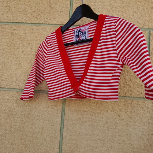 Bershka bolero M like new, white and red