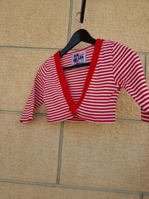 Bershka bolero M like new, white and red