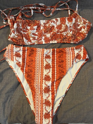 Vassia Kostara multicolor bikini set like new, top Small bottom Large