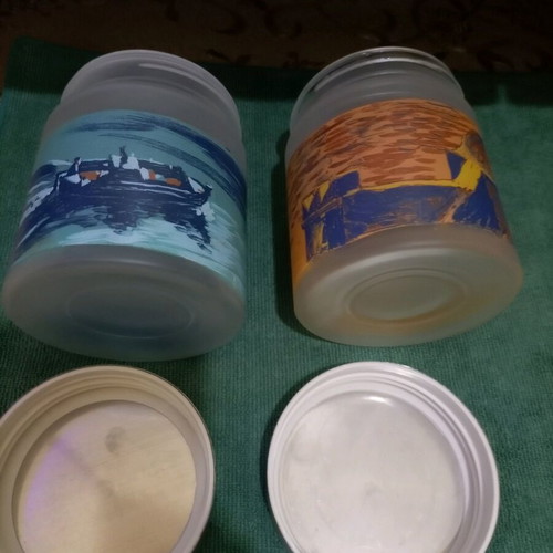Two containers with silver lids 12 cm by Samios new