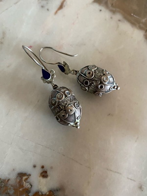 Handmade silver earrings used