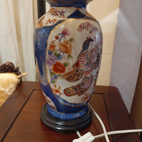 Two vintage Asian style table lamps Chinoiserie, 60cm height