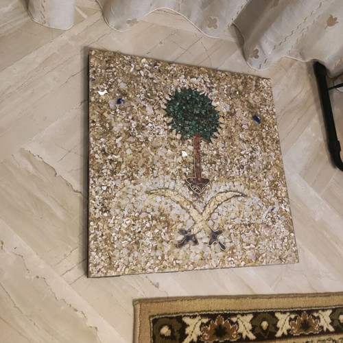 Handmade mosaic tile Saudi Arabia national emblem like new