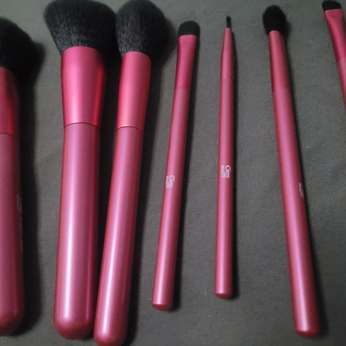 Cien Beauty Hot Pink makeup brush set with matching pouch