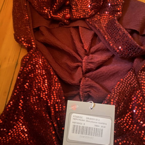 Marmalady sparkling mini dress dark red new with tag