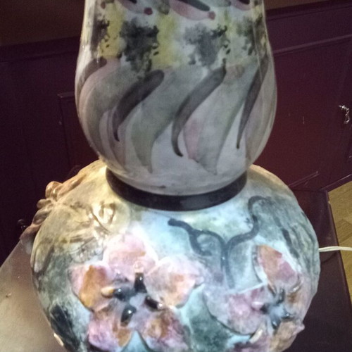 Ceramic decorative floor or table lamp like new, vintage style