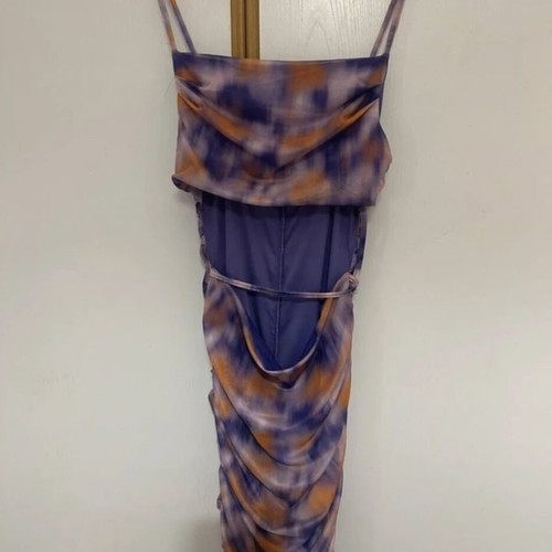 Cocktail party dress like new, purple and orange, size M
