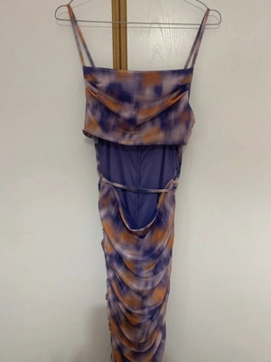 Cocktail party dress like new, purple and orange, size M