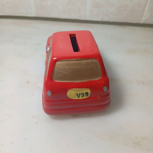 Mini car piggy bank like new, classic Mini Cooper design