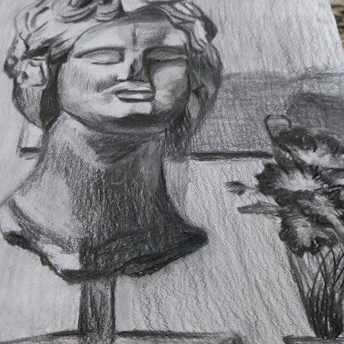 Portrait Ilios charcoal drawing new